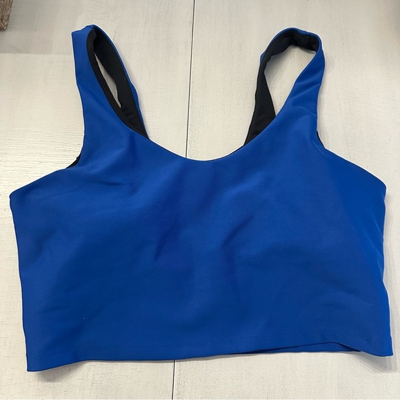 Johnny Was Calme Royal Blue & Black Endure Athletic Long Sports Bra Sz L GUC - Picture 2 of 7
